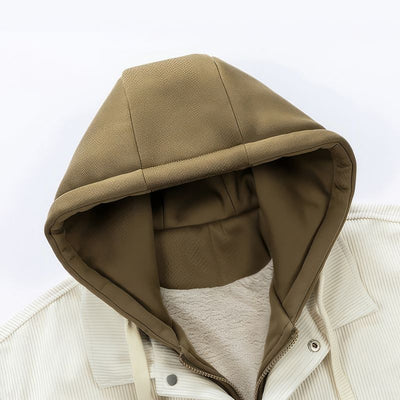 Corduroy herenjack met capuchon - Gevoerd