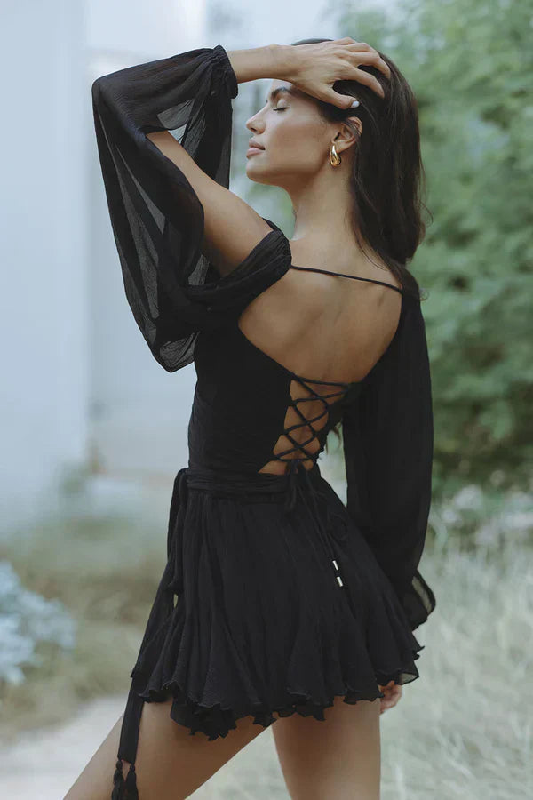 Velma - elegante off-shoulder mini-jurk