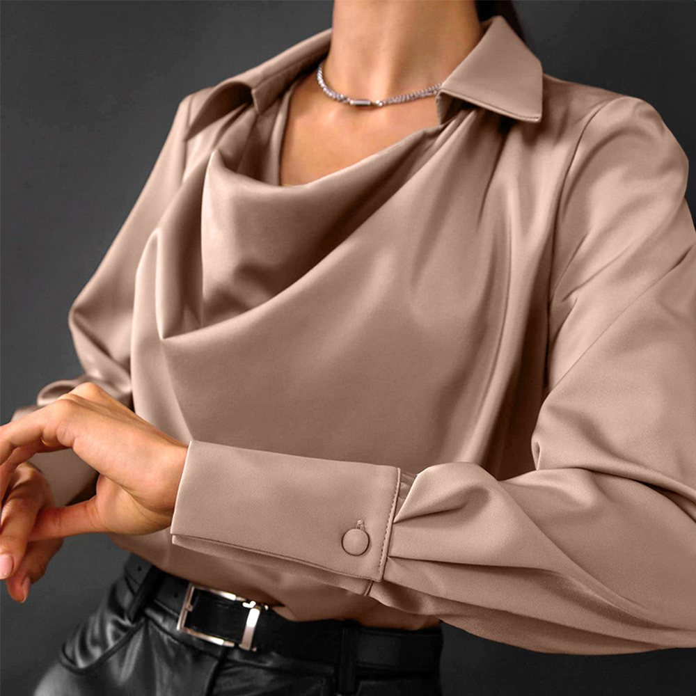Isabeau – Luxurious Satin Blouse with V-Neck | Timeless elegance &amp; effortlessly stylish