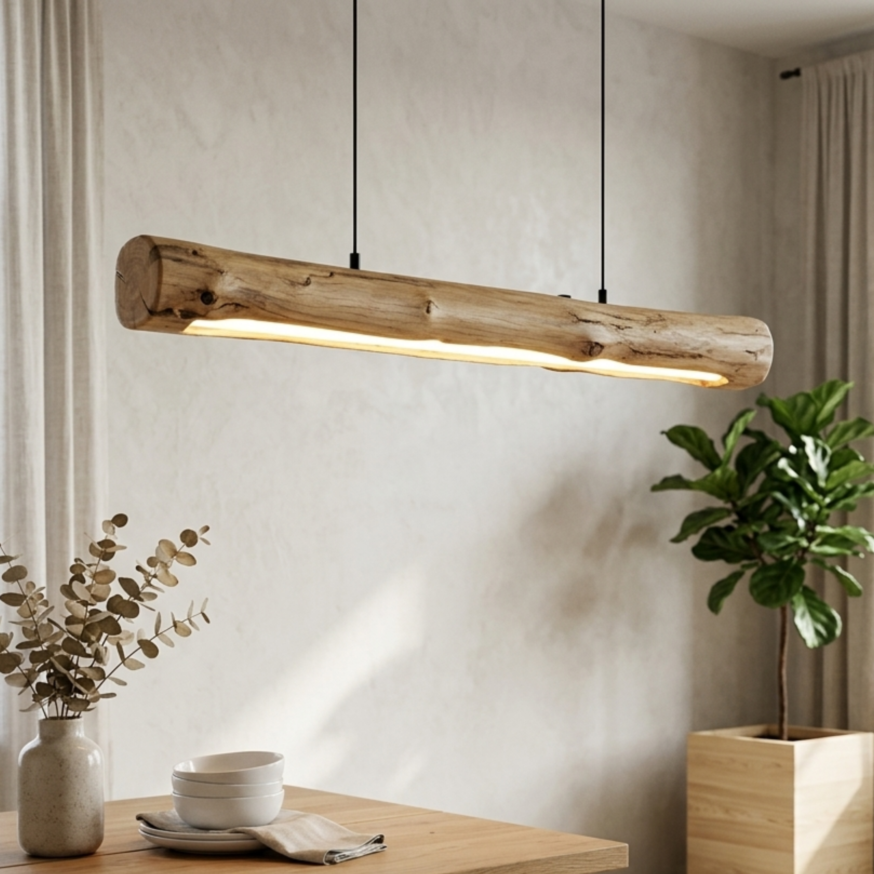 Celmord – Dimmable Wooden Pendant Light