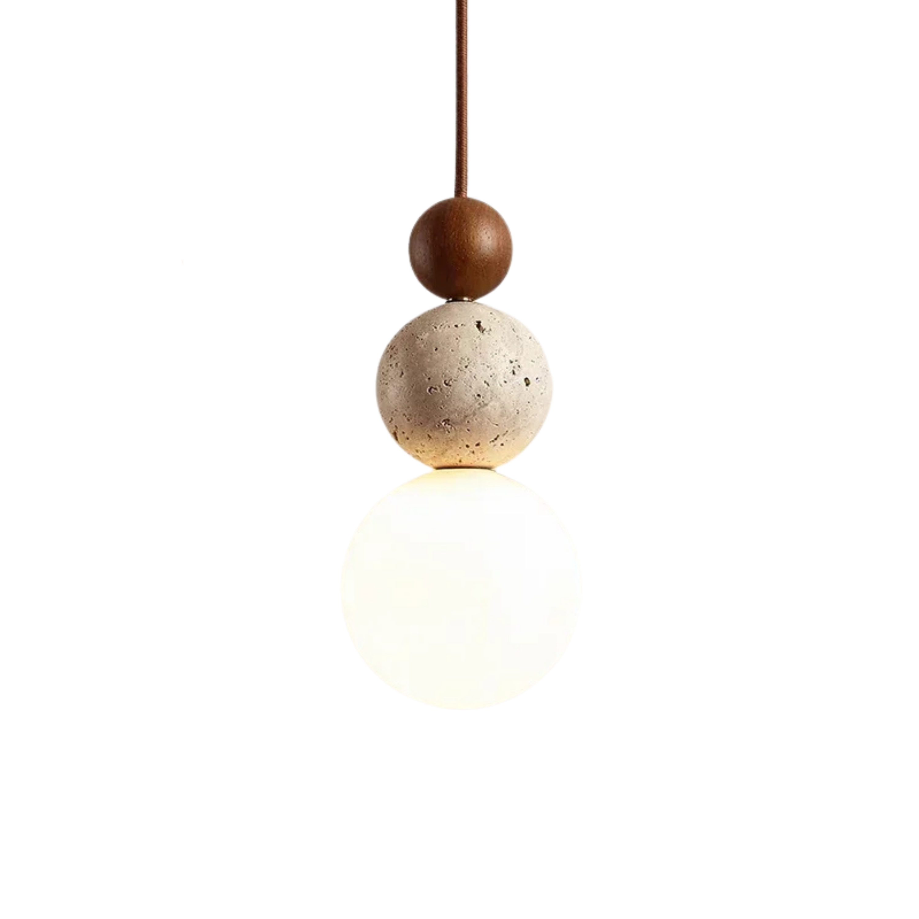 Cremon – Cream Travertine Wood Pendant Light