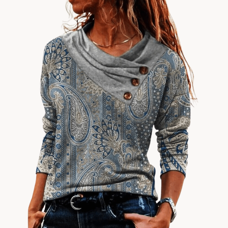 Elegant Women's Sweater with Pleated Collar