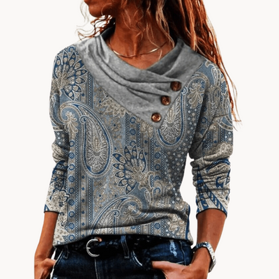 Elegant Women's Sweater with Pleated Collar