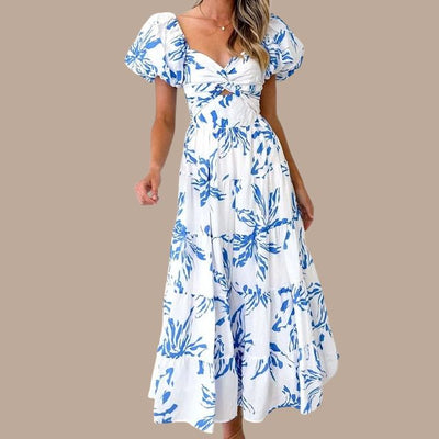 Bella - Bohemian maxi jurk met off-the-shoulder bandjes