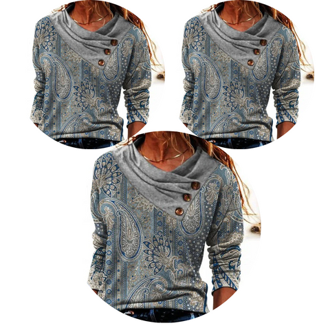 Elegant Women's Sweater with Pleated Collar