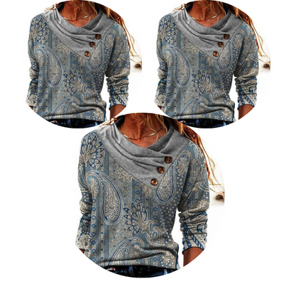 Elegant Women's Sweater with Pleated Collar