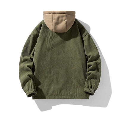 Corduroy herenjack met capuchon - Gevoerd