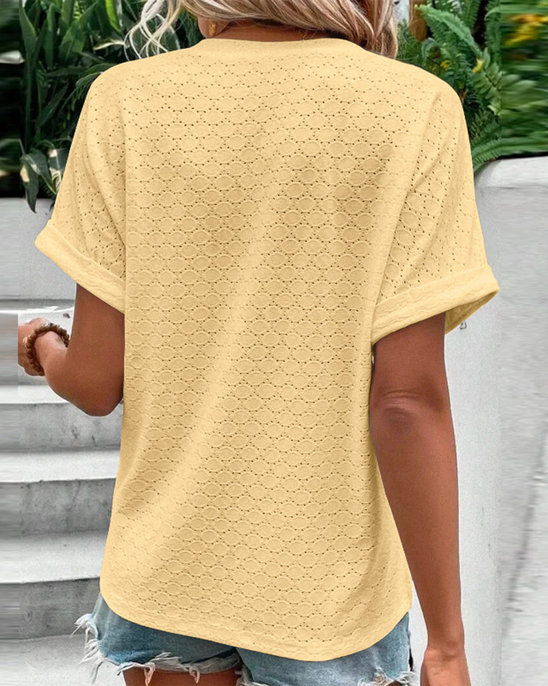 Chelsea - Effen Kleuren V-hals Top