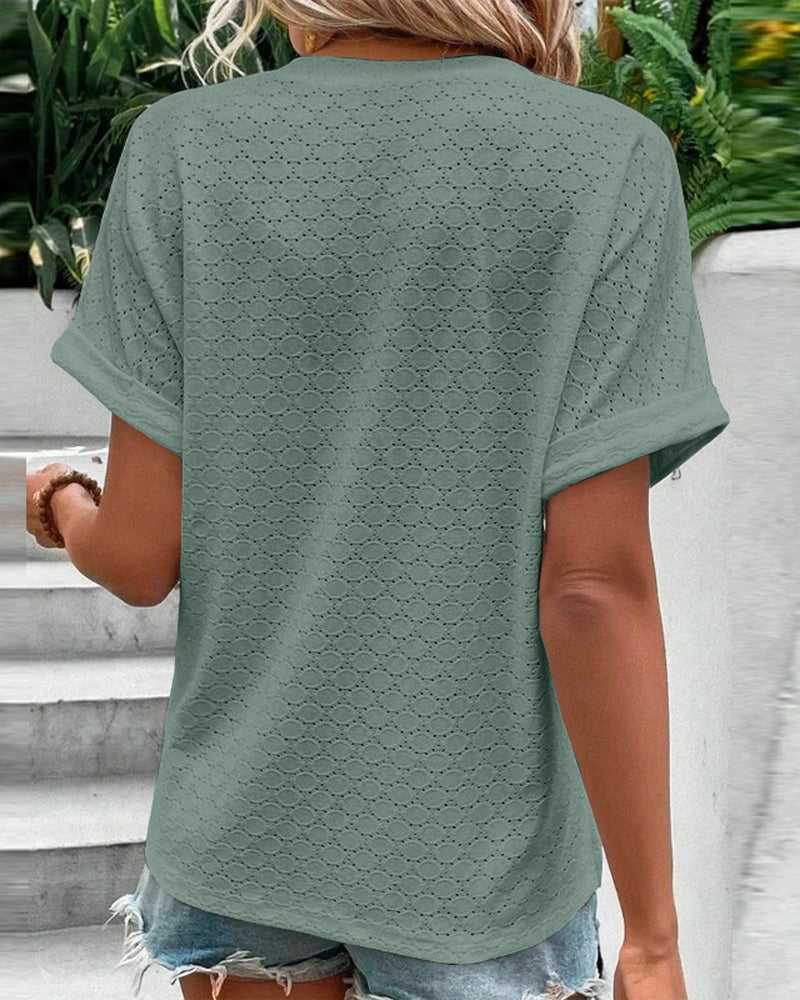 Chelsea - Effen Kleuren V-hals Top
