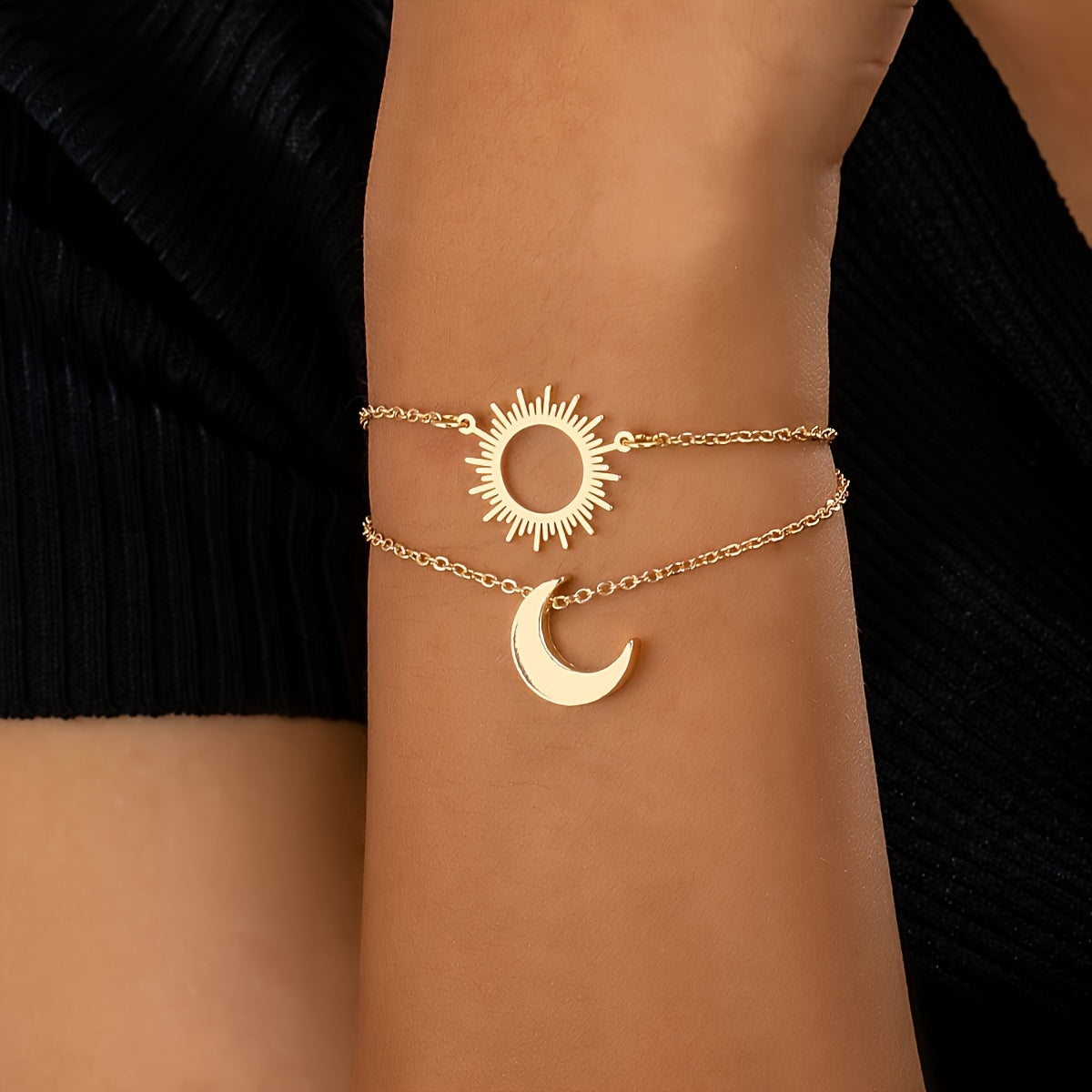 Veerle | Elegante Zon & Maan Armband Set