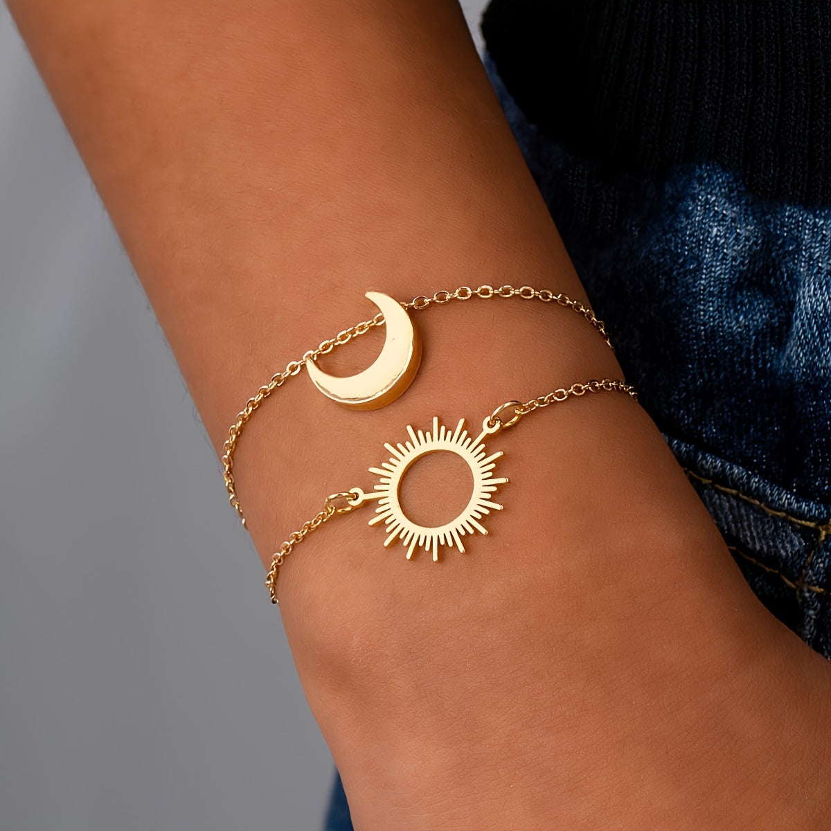 Veerle | Elegante Zon & Maan Armband Set