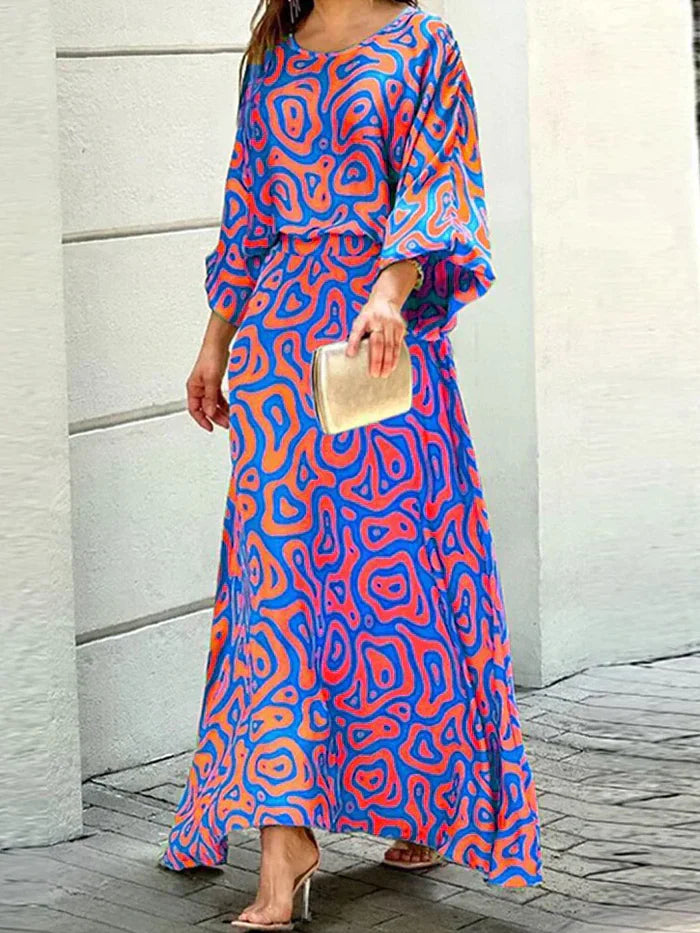 Rylee - trendy bedrukte maxi jurk