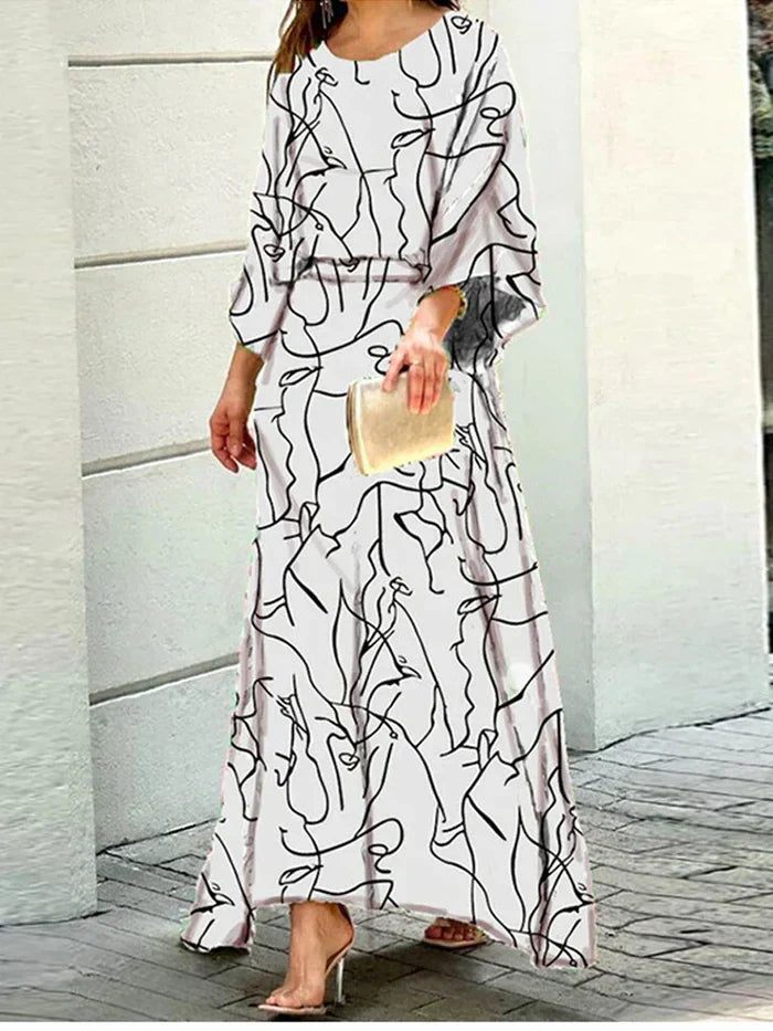 Rylee - trendy bedrukte maxi jurk