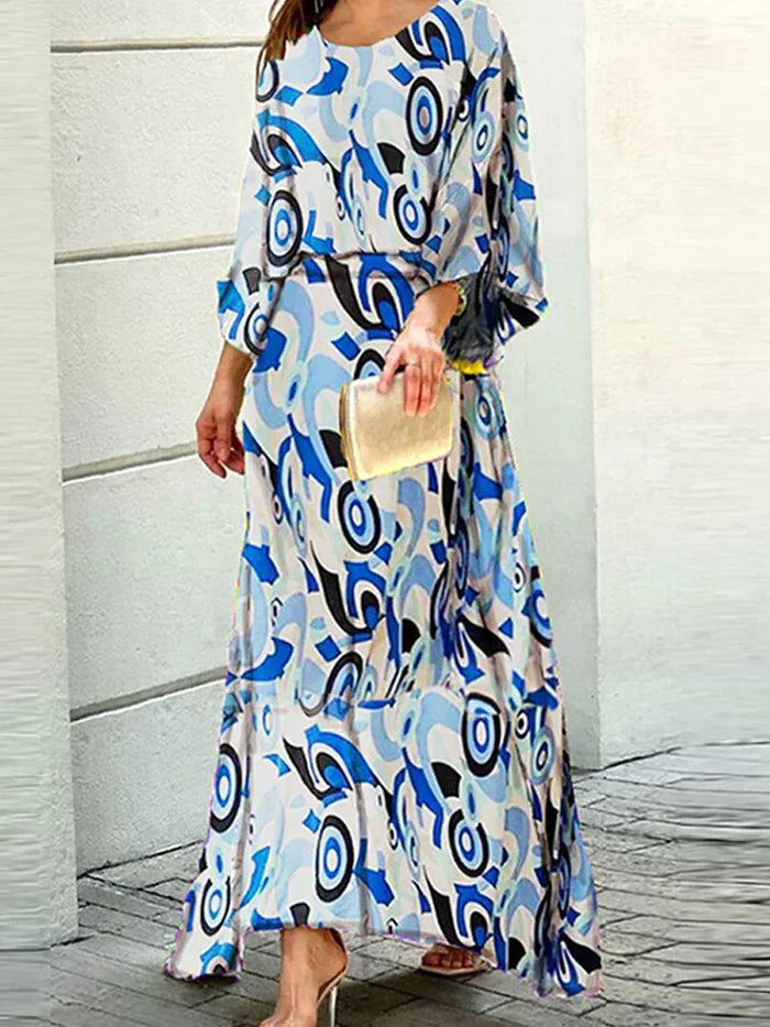 Rylee - trendy bedrukte maxi jurk