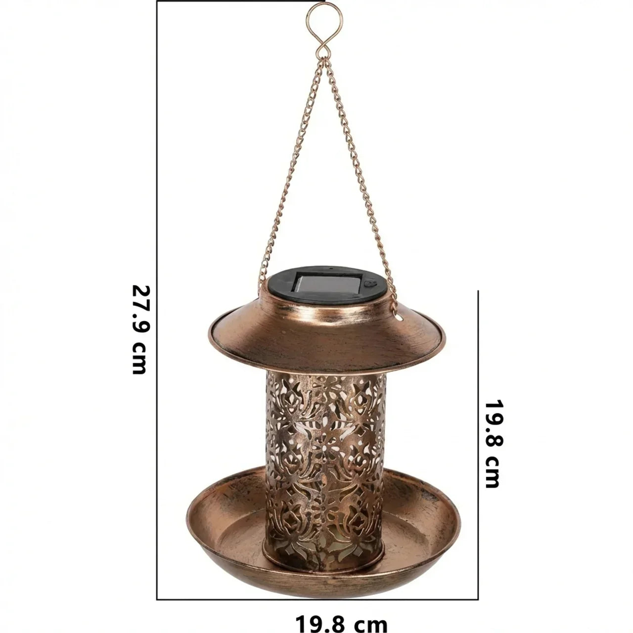 Aviora – Vintage Cylindrical Solar LED Bird Feeder Pendant Light