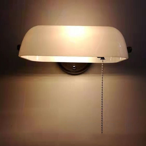 Porien – Vintage Glass Half Moon Wall Sconce Lamp 1 Light
