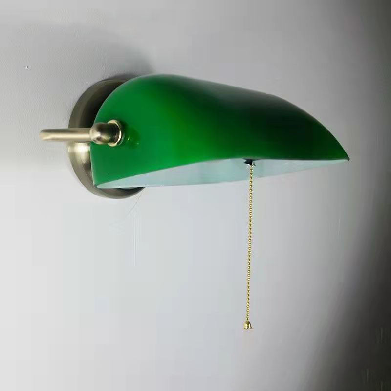 Porien – Vintage Glass Half Moon Wall Sconce Lamp 1 Light
