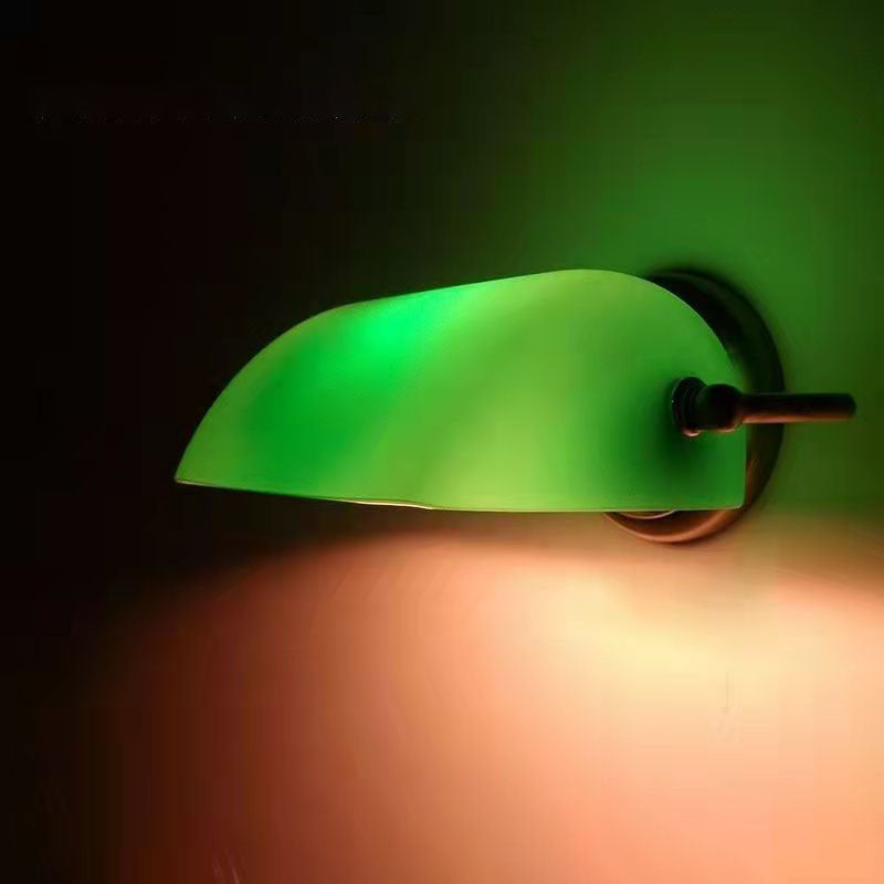 Porien – Vintage Glass Half Moon Wall Sconce Lamp 1 Light