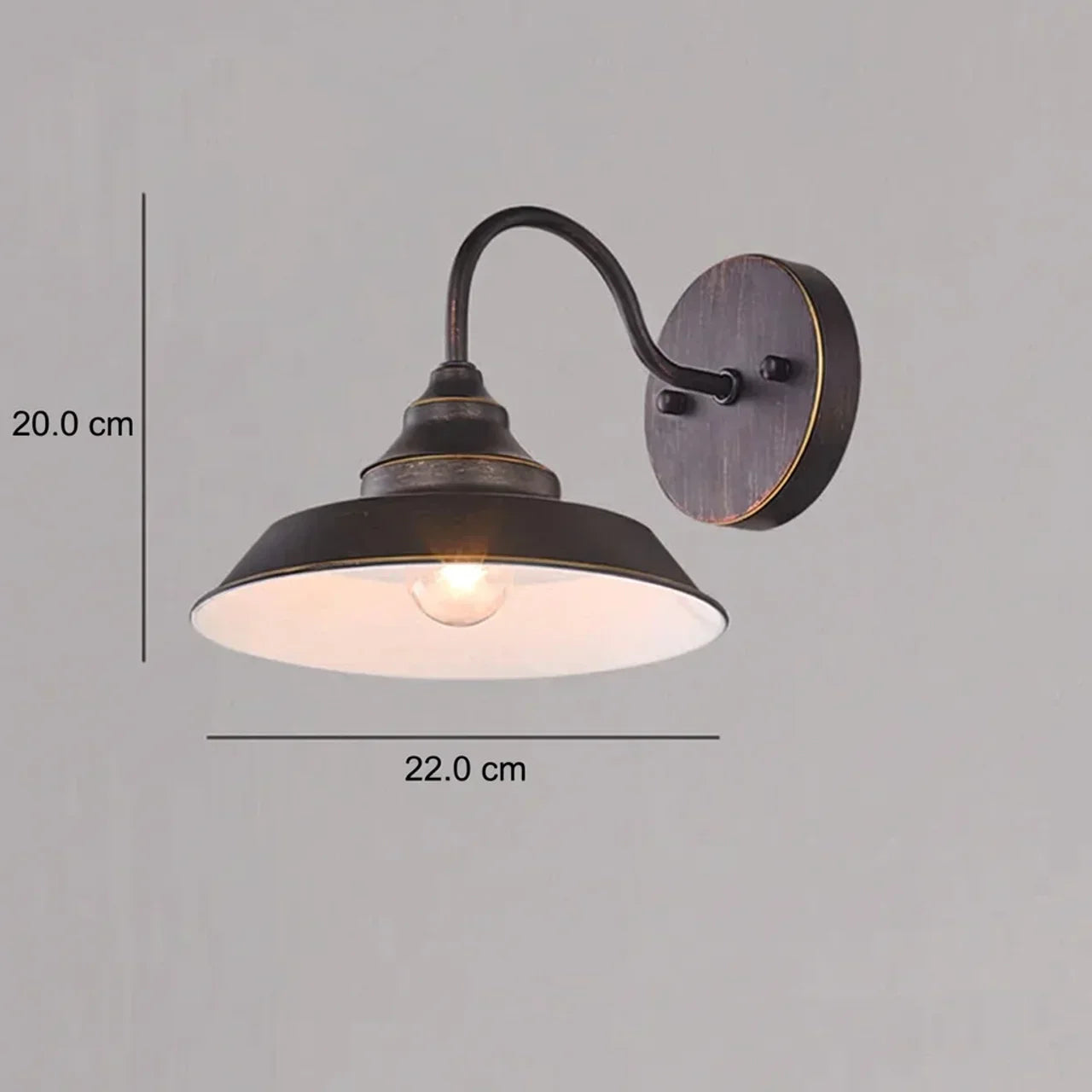 Damora – Vintage Industrial Dome Wall Sconce 1 Light