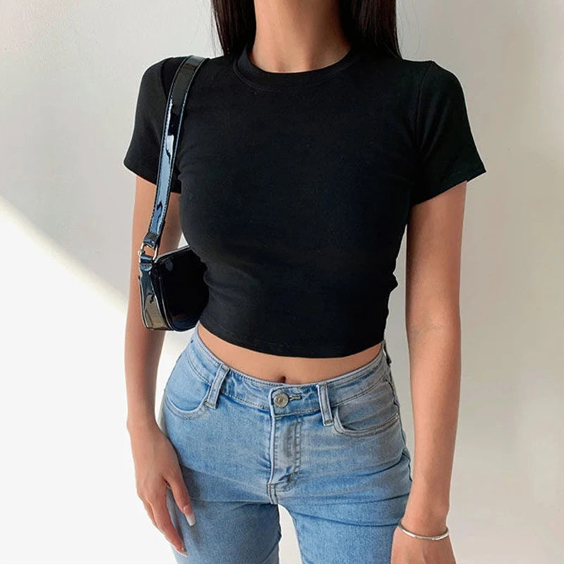 Viola | Casual Cropped T-shirt met Strakke Pasvorm
