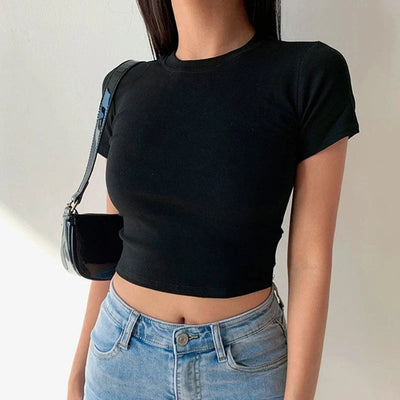 Viola | Casual Cropped T-shirt met Strakke Pasvorm