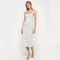 Violet | Elegante Open Rug Midi Jurk met Bloemdetails
