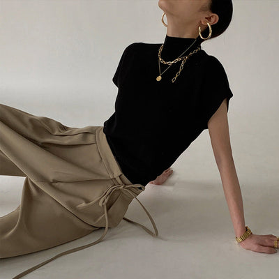 Vivian | Chic Mouwloze Coltrui voor een Elegante Look