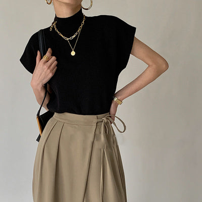Vivian | Chic Mouwloze Coltrui voor een Elegante Look