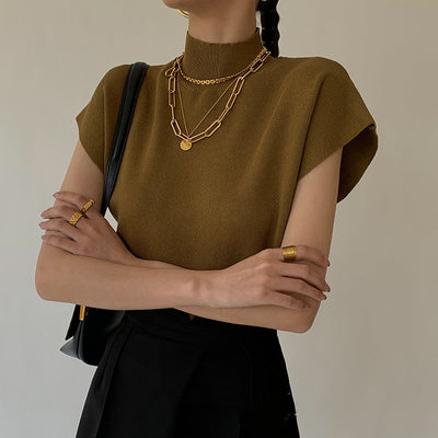 Vivian | Chic Mouwloze Coltrui voor een Elegante Look