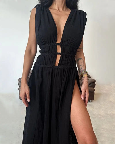 Maliyah - diepe v-hals bohemian jurk