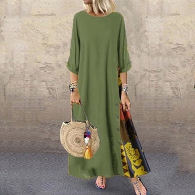Cecilia - zomer maxi jurk met halve mouwen