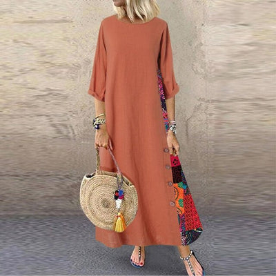Cecilia - zomer maxi jurk met halve mouwen