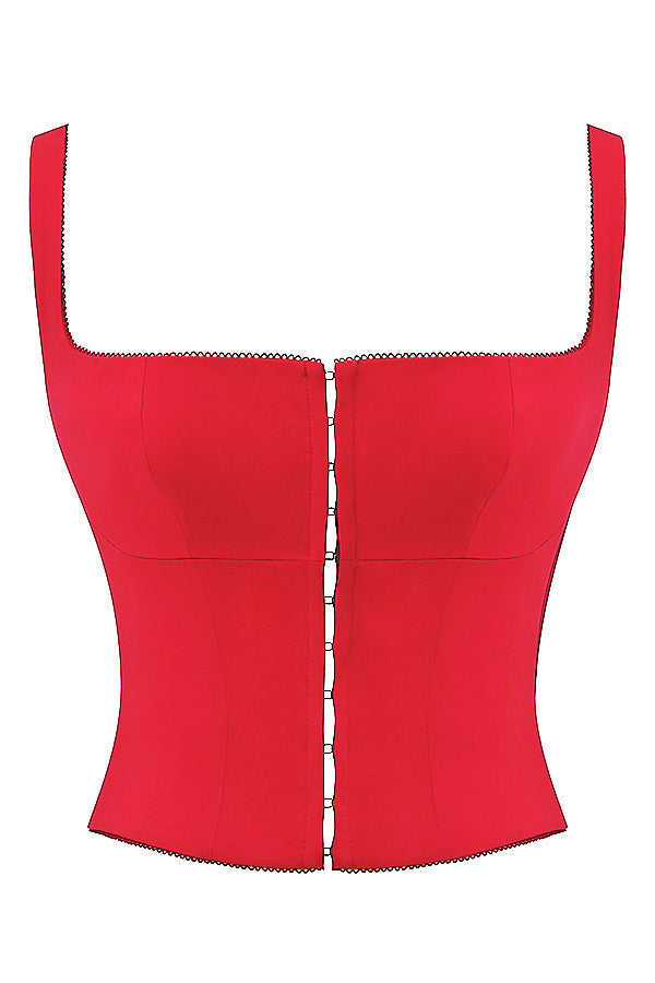 Helvara - Fiery Red Corset Top