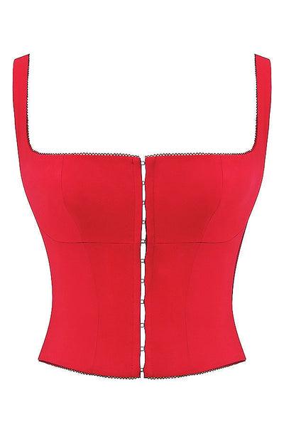 Helvara - Fiery Red Corset Top