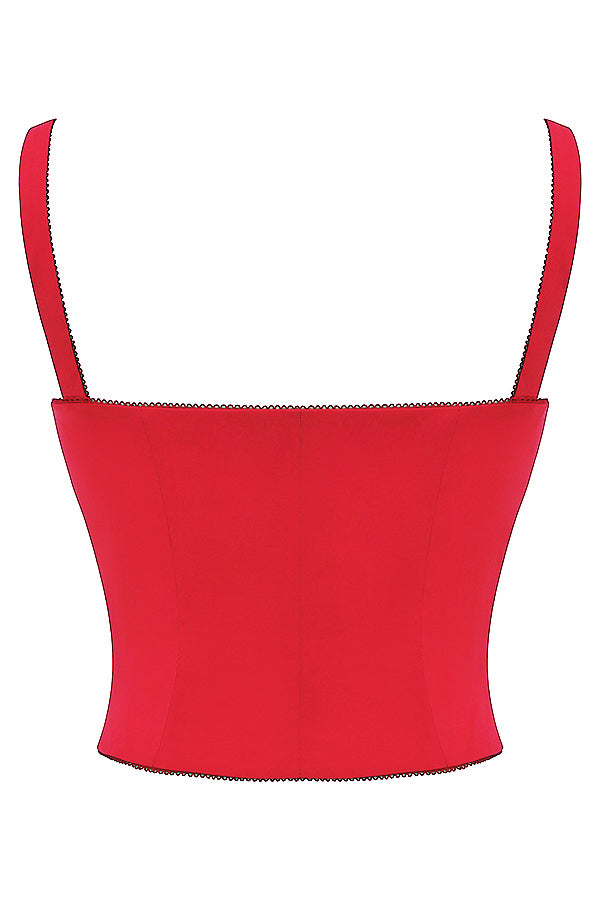 Helvara - Fiery Red Corset Top