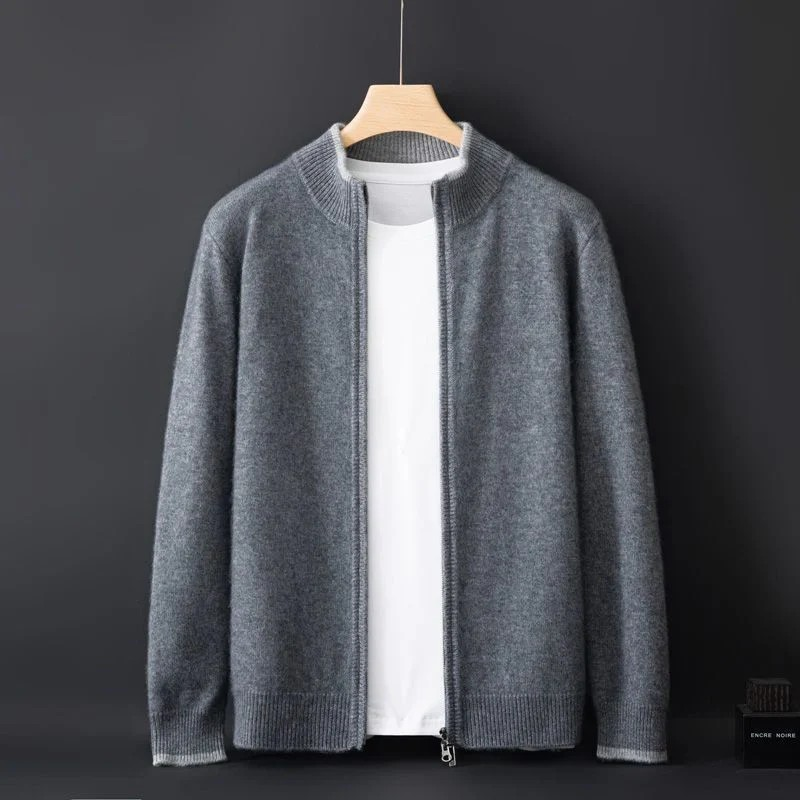 Merino - Heren wollen vest met rits