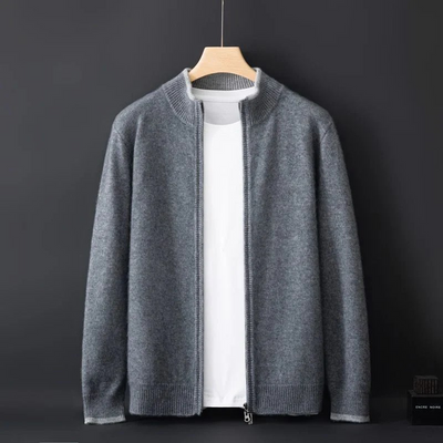 Merino - Heren wollen vest met rits