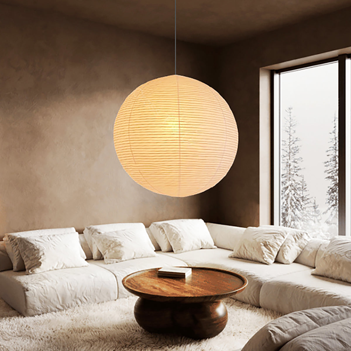 Braylune - Washi Paper Bamboo Pendant Ceiling Light