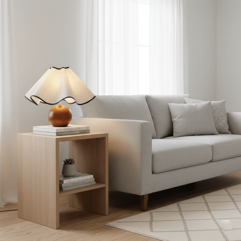 Mirelle - Wave Crest Fabric Shade Table Lamp