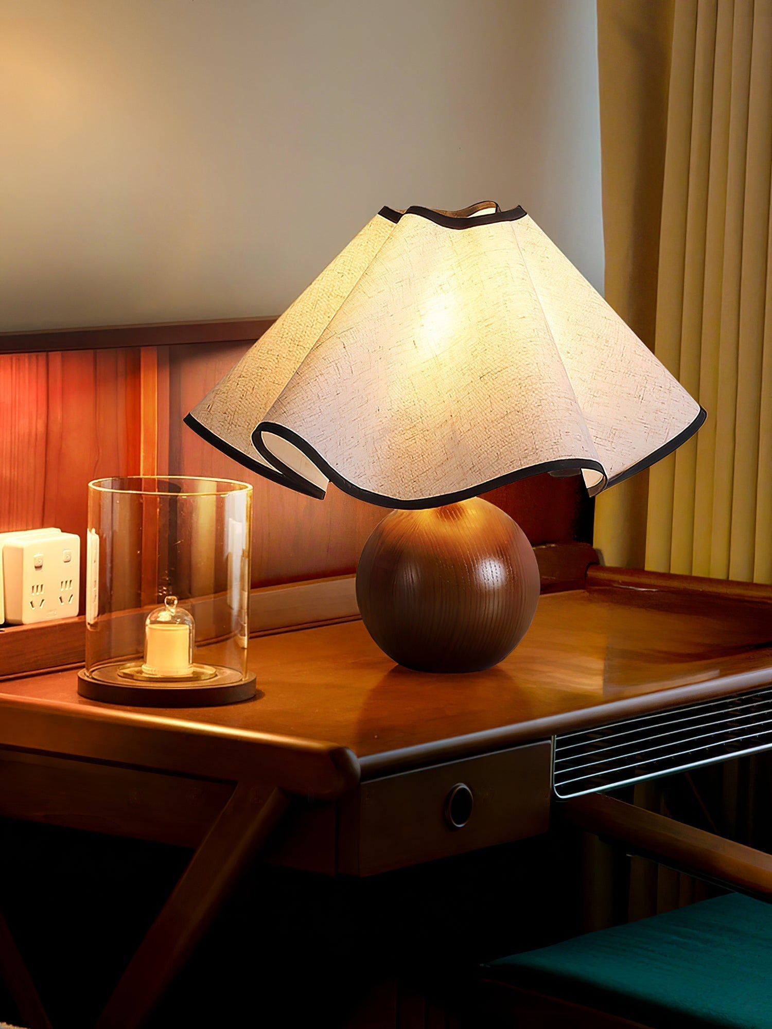 Mirelle - Wave Crest Fabric Shade Table Lamp
