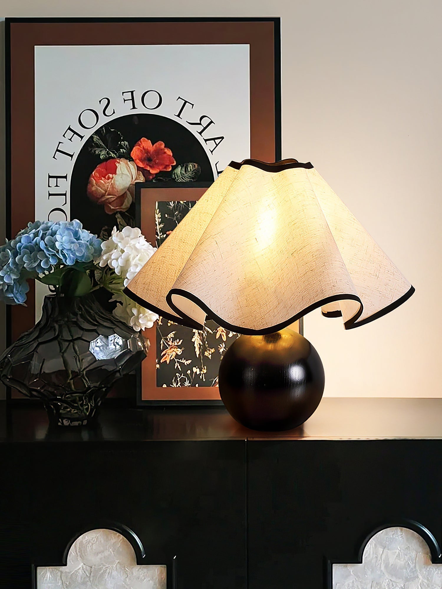 Mirelle - Wave Crest Fabric Shade Table Lamp