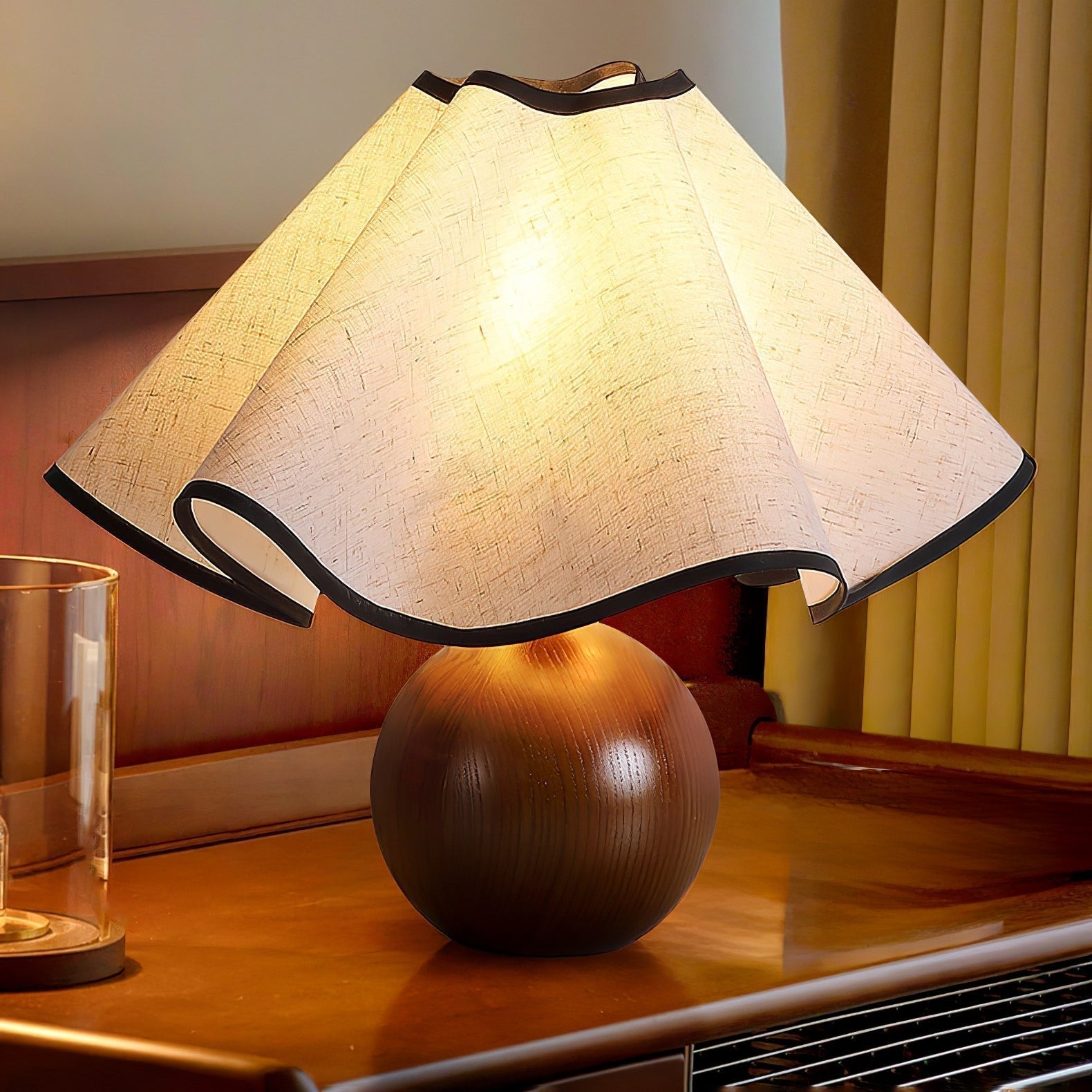 Mirelle - Wave Crest Fabric Shade Table Lamp
