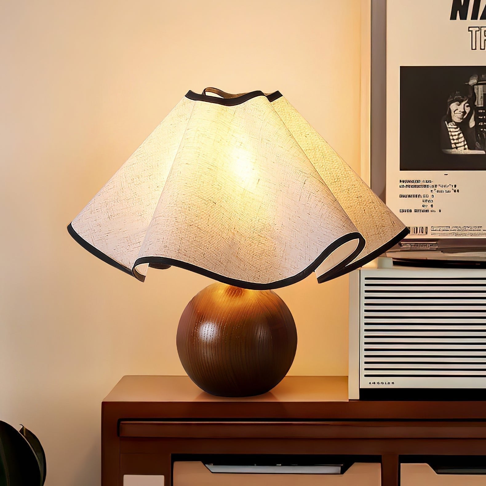 Mirelle - Wave Crest Fabric Shade Table Lamp