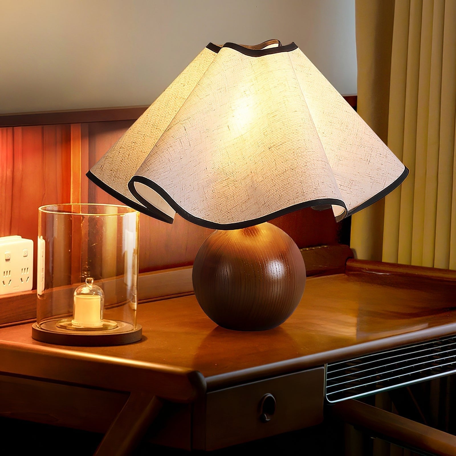 Mirelle - Wave Crest Fabric Shade Table Lamp