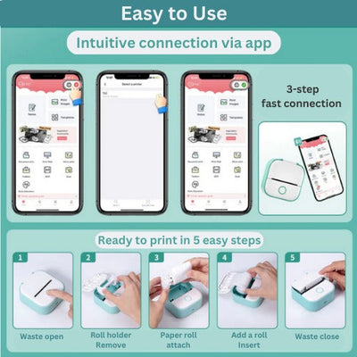 Miniprinter voor smartphones - inclusief gratis rolletje