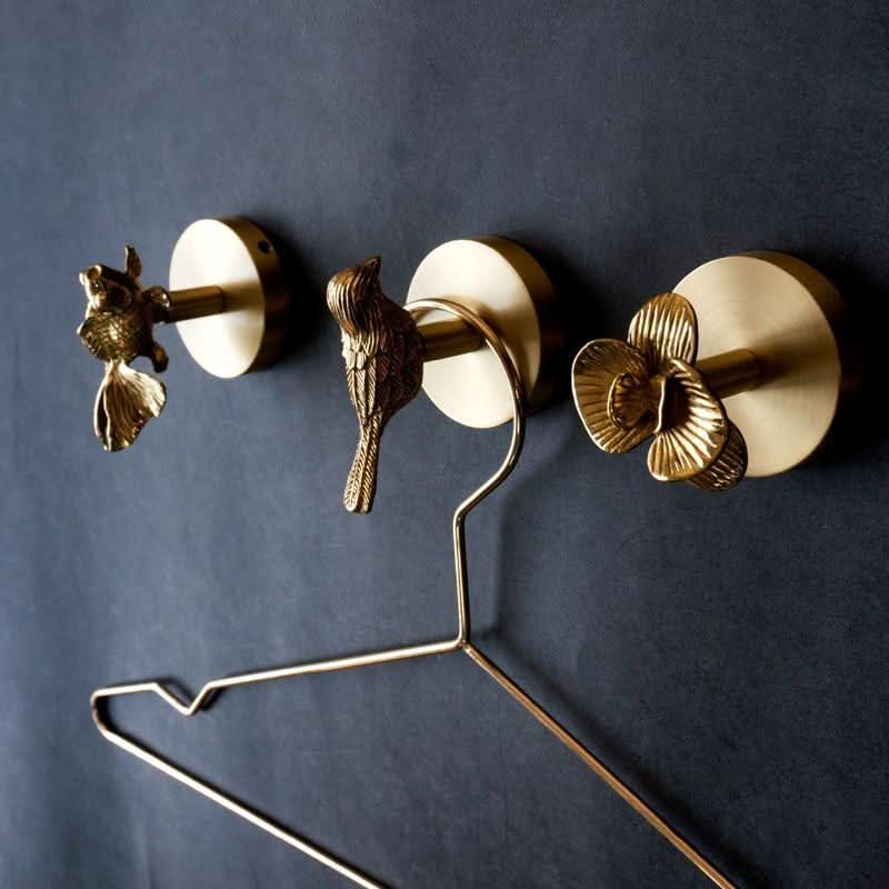 Direl - Brass Animal Head Wall Coat Hooks