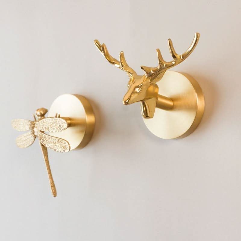 Direl - Brass Animal Head Wall Coat Hooks
