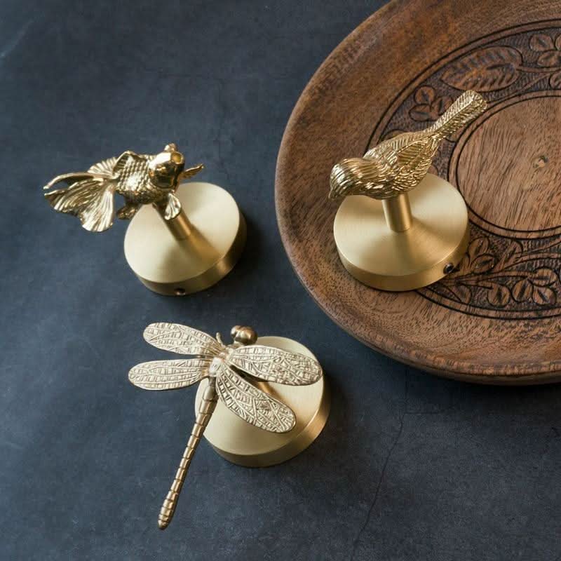 Direl - Brass Animal Head Wall Coat Hooks