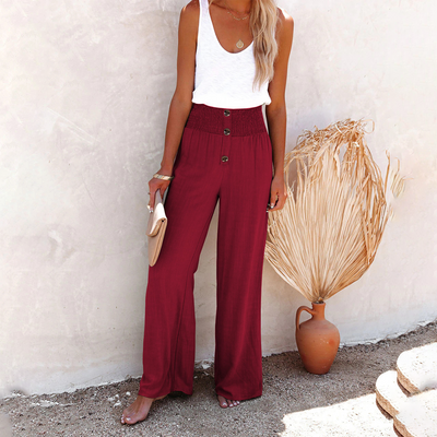 HILLA - Losse broek met hoge taille