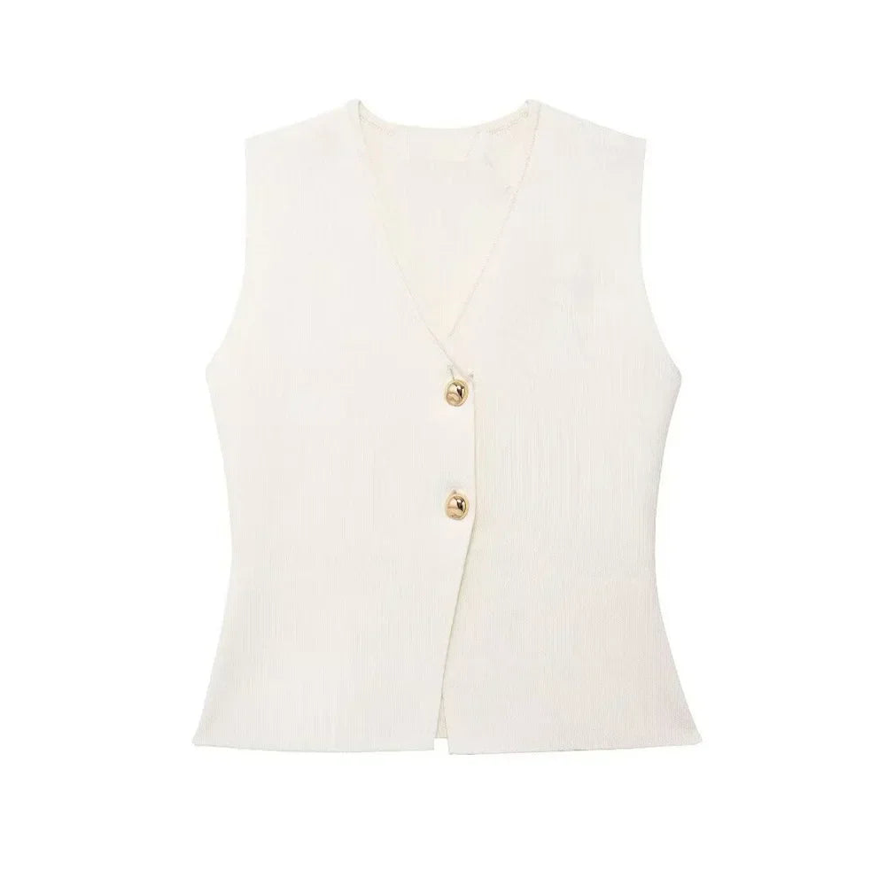 Lina - Sleeveless Gilet Top